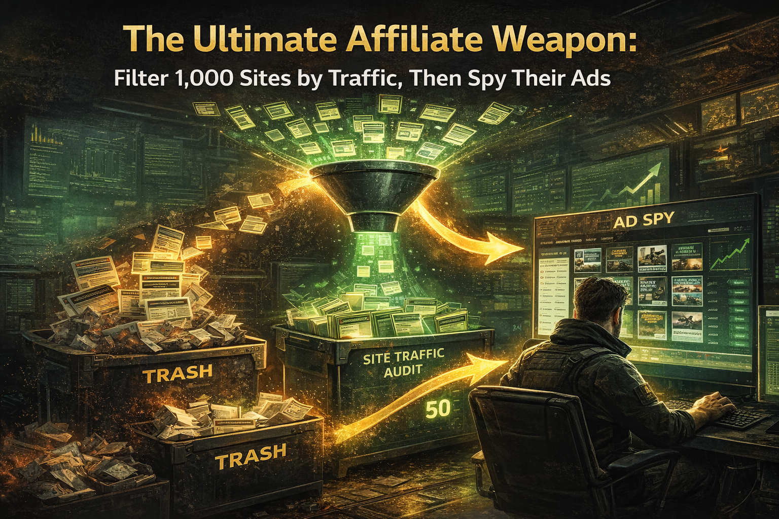 The Ultimate Affiliate Weapon: Filter 1,000 Sites by Traffic, Then Spy Their Ads